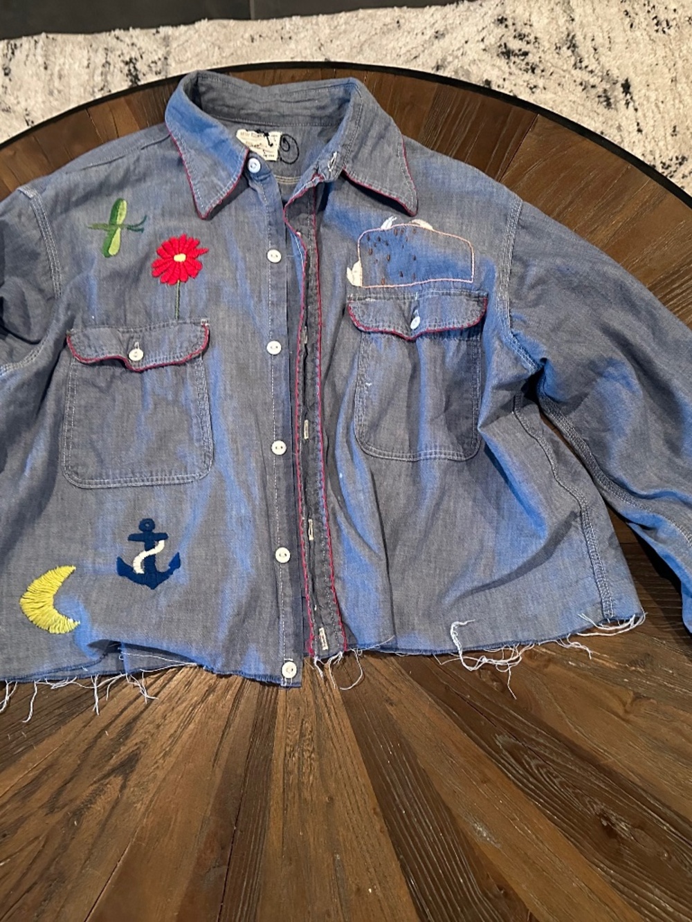 Rare! The cutest embroidered denim shirt ever!